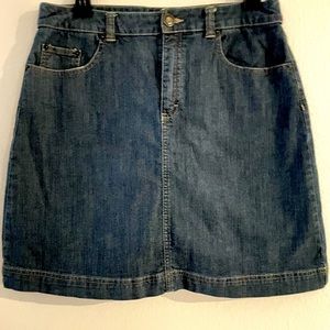 Croft & Barrow Womens Denim Jean Skirt Skort Stretch Medium Wash Size 10